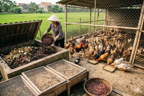 Quy trình nuôi giun quế làm thức ăn cho gia cầm 
